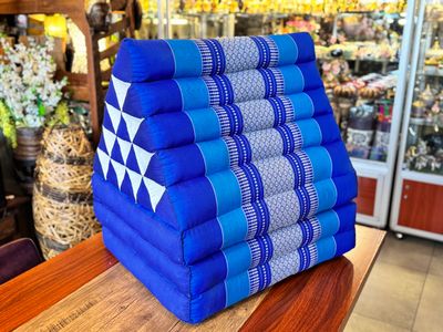 Traditional Thai Triangle Cushion ( 3-Fold ) - Navy Blue