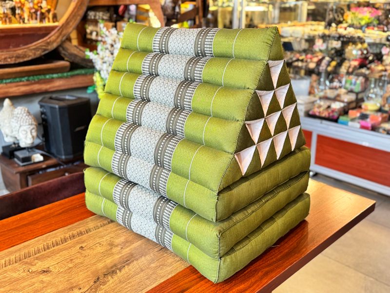 Traditional Thai Triangle Cushion ( 3-Fold ) - Lime