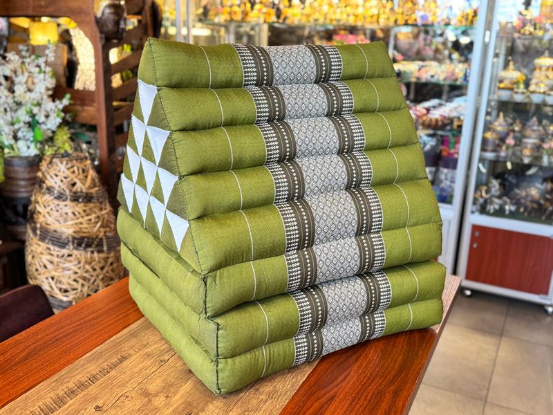 Traditional Thai Triangle Cushion ( 3-Fold ) - Lime