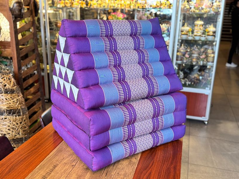 Traditional Thai Triangle Cushion ( 3-Fold ) - Purple