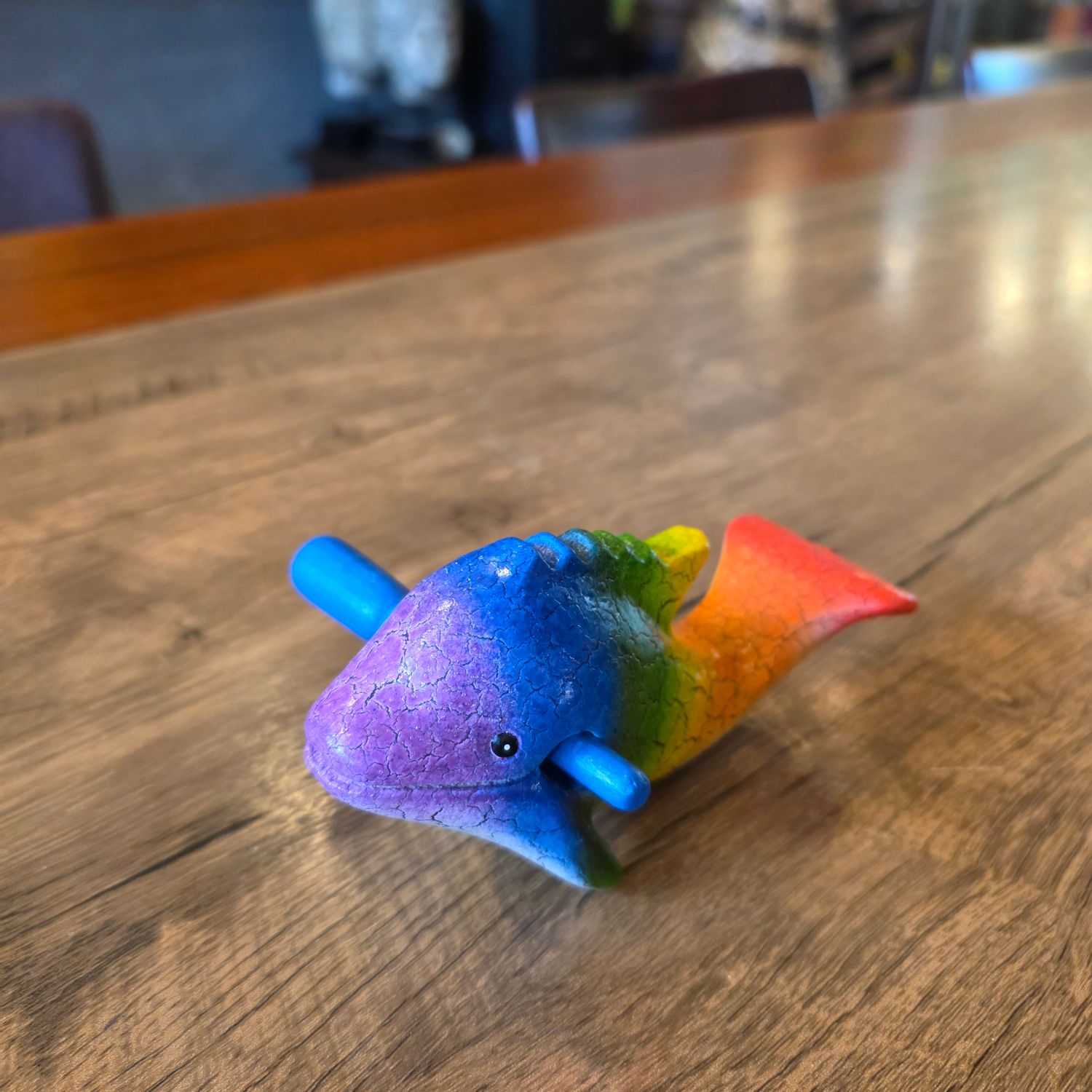 Wooden Whistle &amp; Guiro - rainbow Dophin