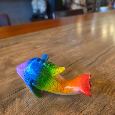 Wooden Whistle &amp; Guiro - rainbow Dophin