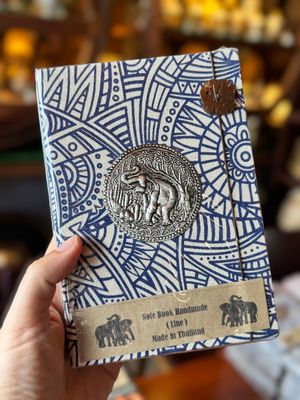 Handmade notebook - White &amp; Blue