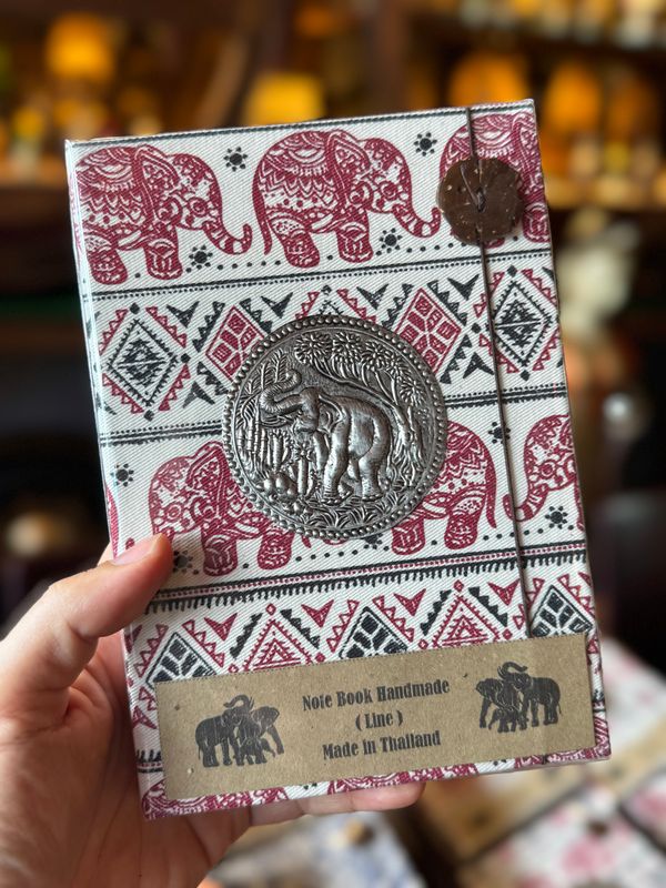 Handmade notebook - White &amp; Red