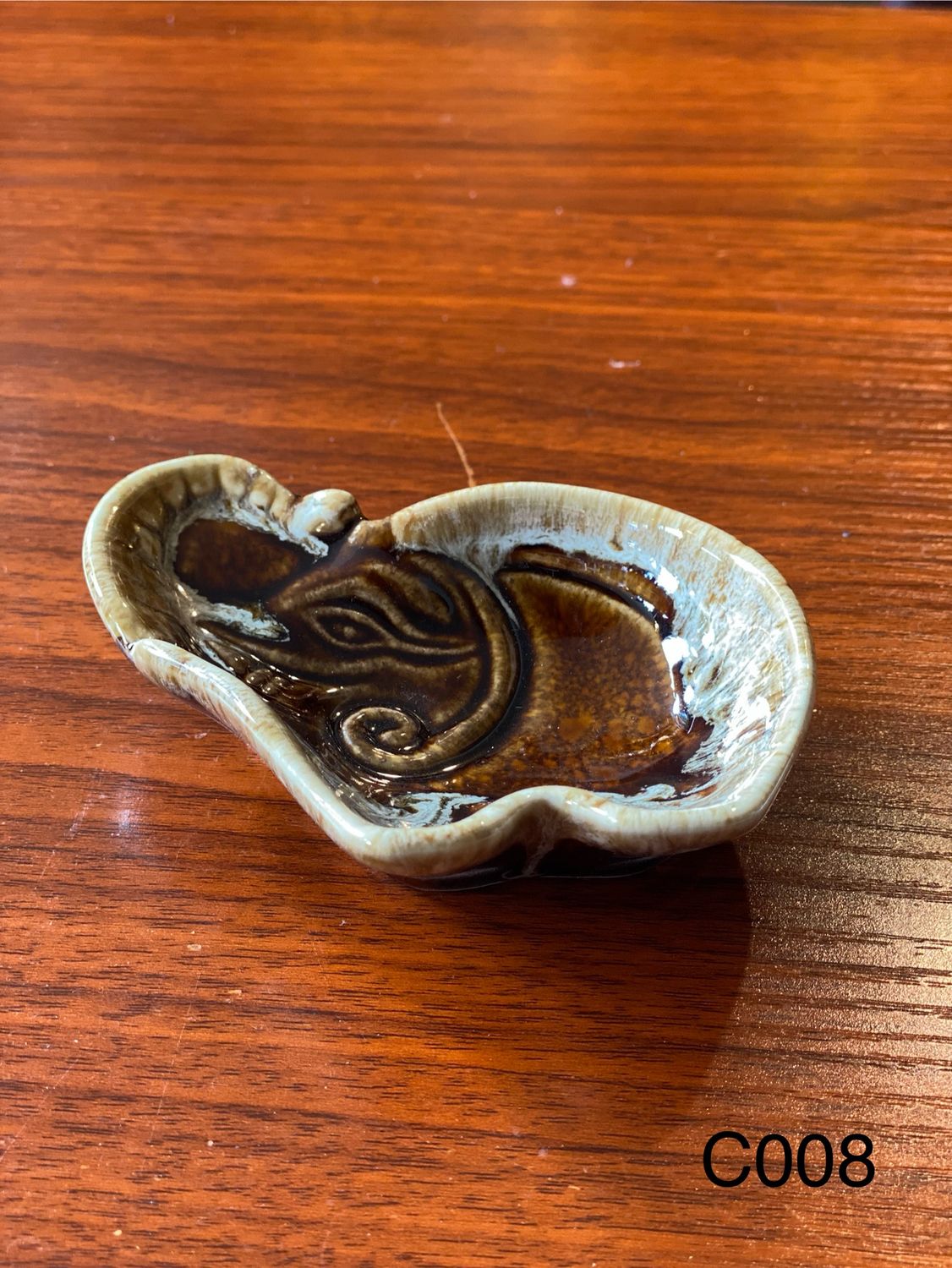 Ceramic Elephant Dip Bowl - Brown