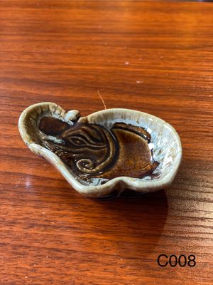 Ceramic Elephant Dip Bowl - Brown