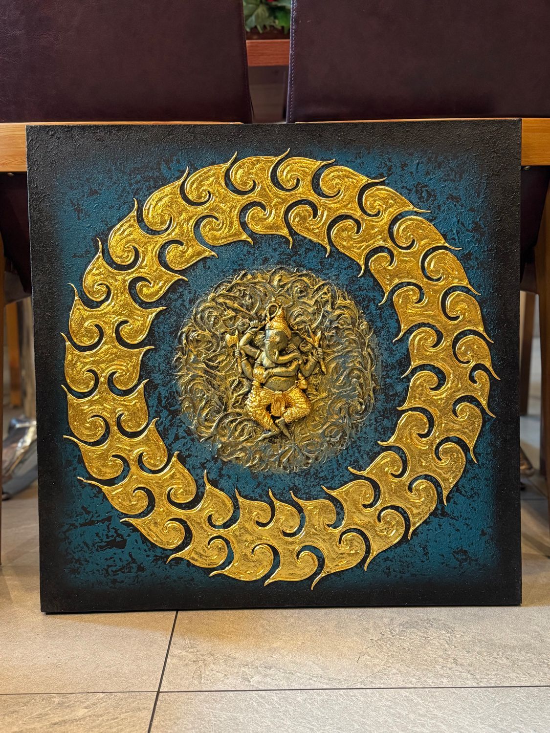 Lord Ganesh, 3D Acrylic Painting on Canvas T