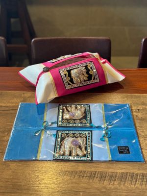 Thai Silk Tissue Box Cover (Blue)