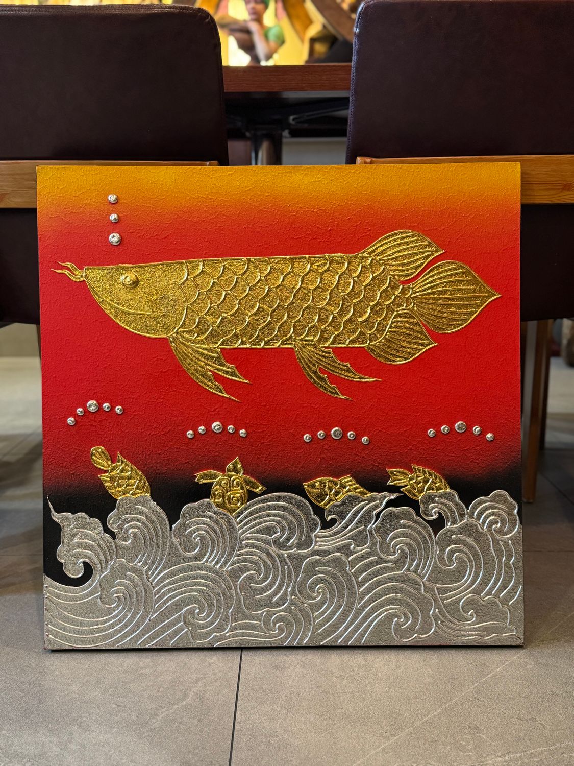 Acrylic on Canvas Painting-Gold fish
