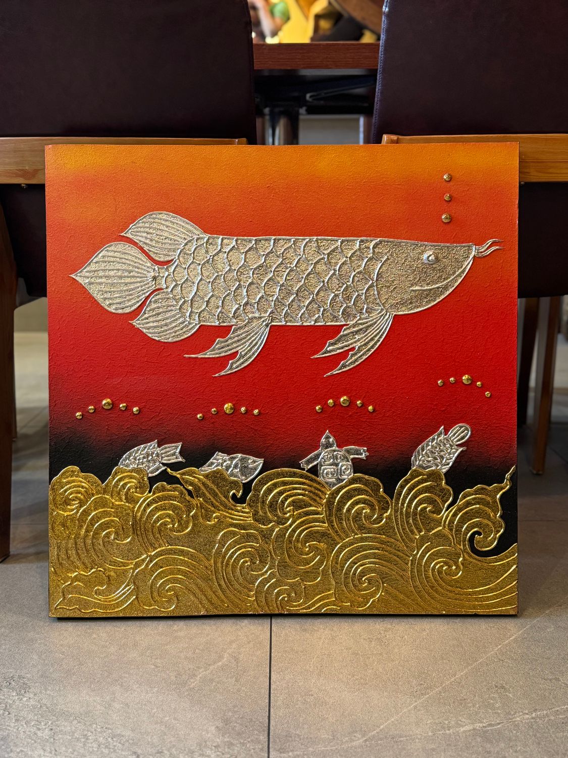 Acrylic on Canvas Painting-Silver fish