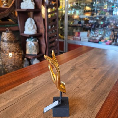 Wooden Buddha Gold Blessing Hand 15cm