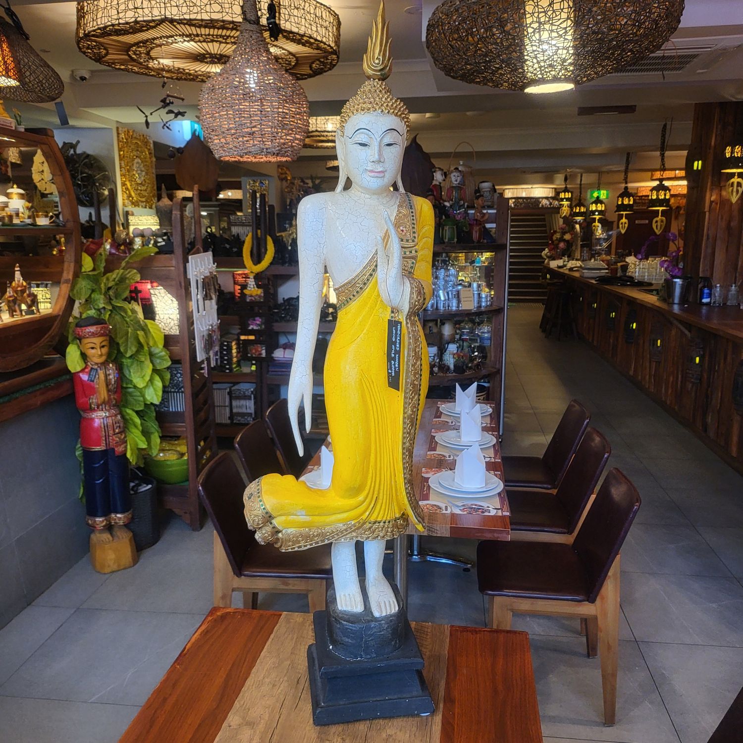 Standing Buddha - Yellow robe 1.25 M