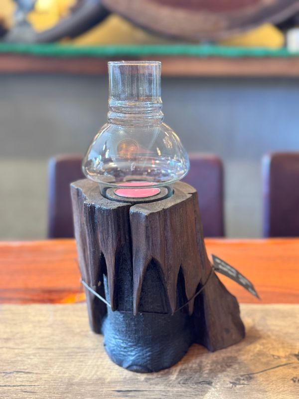 Wooden Elephant Leg Tea Light Candle Holder (A)