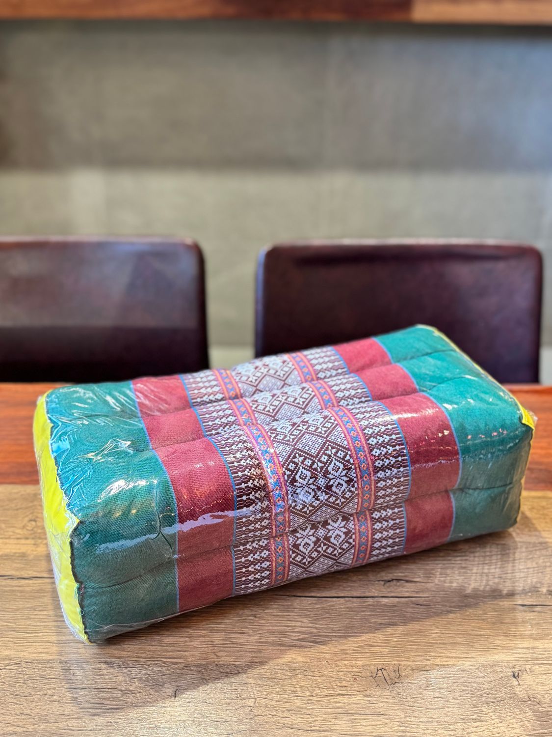 Traditional Thai Rectangular Pillow - Yellow &amp;Green