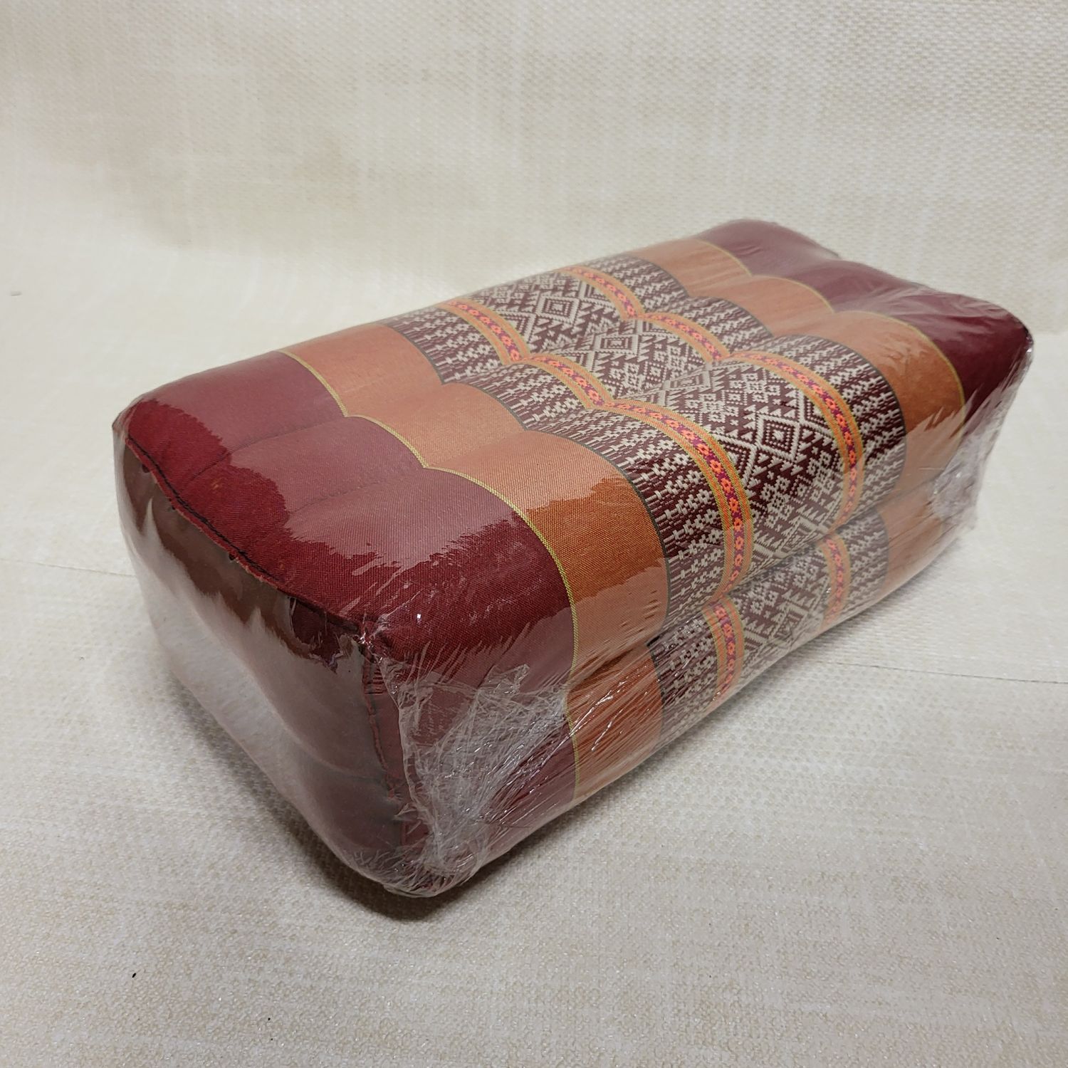 Traditional Thai Rectangular Pillow - Red&amp;Orange