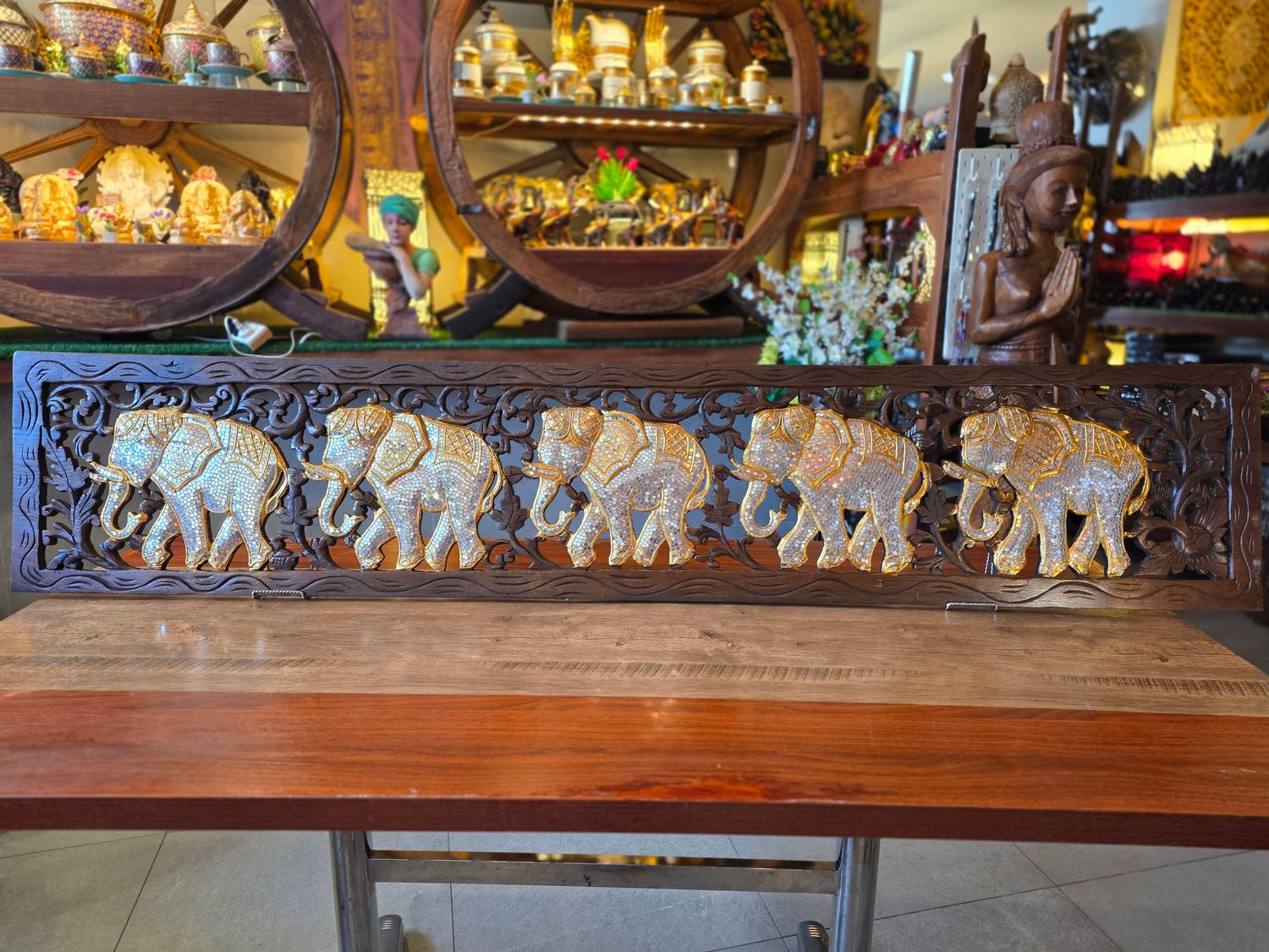 Hand carved Wooden Decor Plaque – Horizontal L