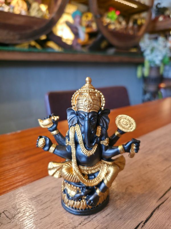 Ganesha gold painted resin statue 13cm
