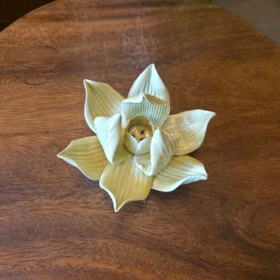 Ceramic Lotus Incense Holder - Yellow
