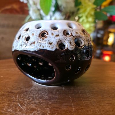 Ceramic Aroma Oil Burner - Cappuccino/Round shaped