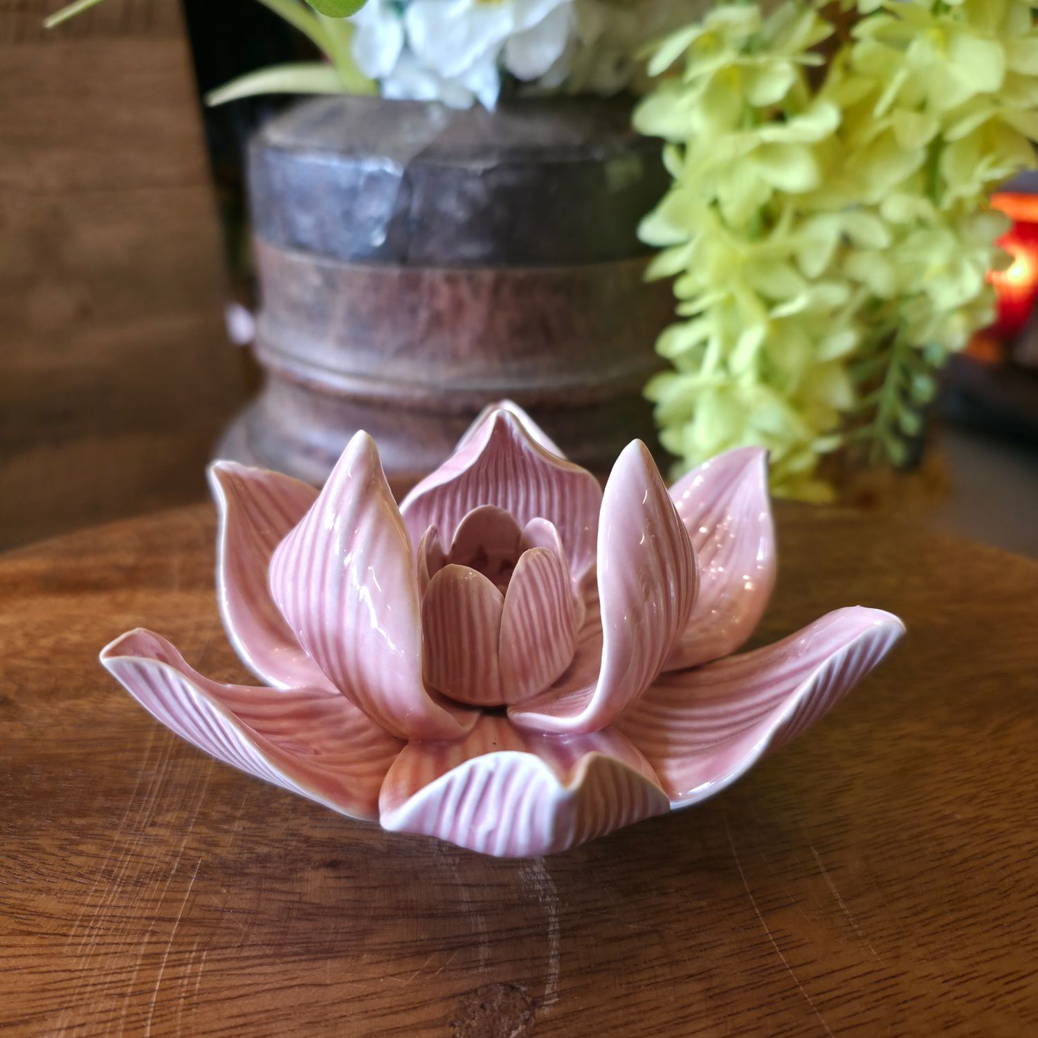 Ceramic Lotus Incense Holder - Pink