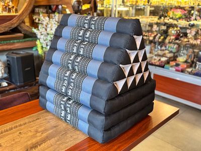 Traditional Thai Triangle Cushion ( 3-Fold ) - Charcoal