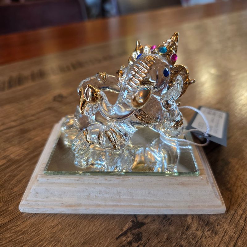 Handmade Crystal Lord Ganesh - Resting