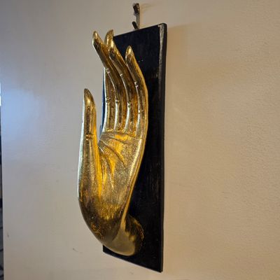 Wooden wall mounted Gold Hand (L)