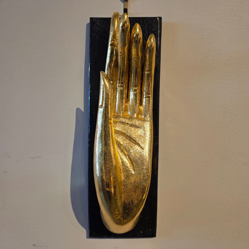 Wooden wall mounted Gold Hand (L)