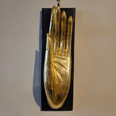 Wooden wall mounted Gold Hand (L)