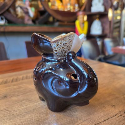 Ceramic Aroma Oil Burner - Cappuccino Elephant