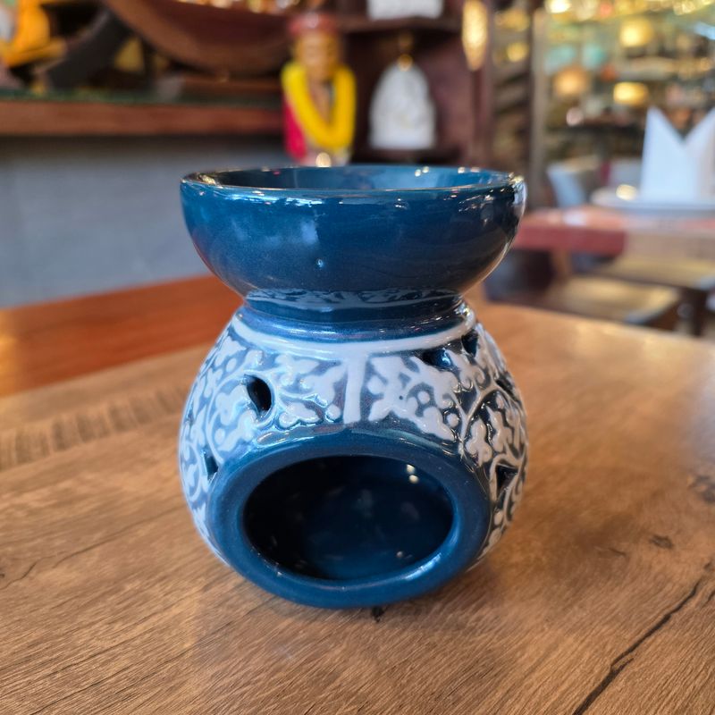 Ceramic Aroma Oil Burner - Teal Bodhi