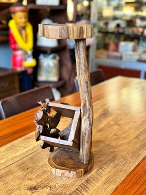 Teak Wood Wine Bottle Holder/Display Stand (Style A)