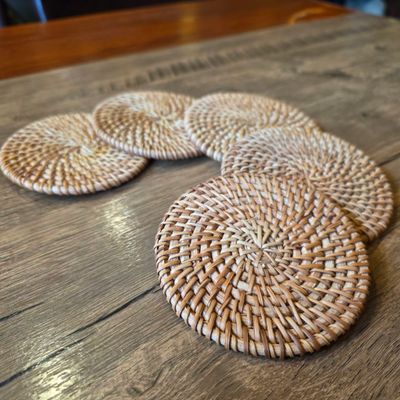 Handmade Rattan Coaster - pack of 5