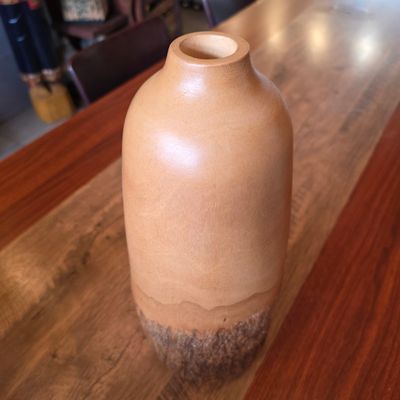 Carved wood Vase 36cm - F