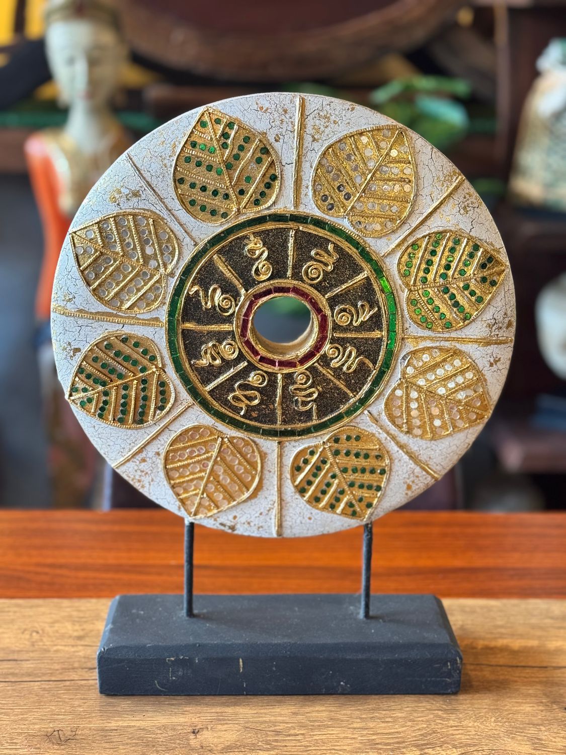 Handmade Wooden Medallion with Glass Finish (B)