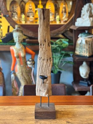 Recycled Teak Wood Tea Light Candle Holder (A)