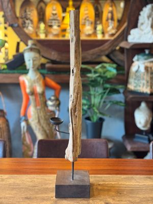 Recycled Teak Wood Tea Light Candle Holder (A)
