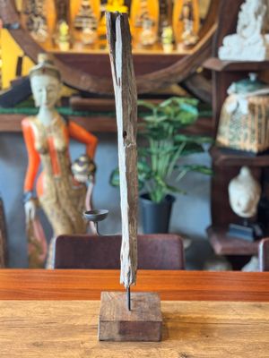 Recycled Teak Wood Tea Light Candle Holder (B)