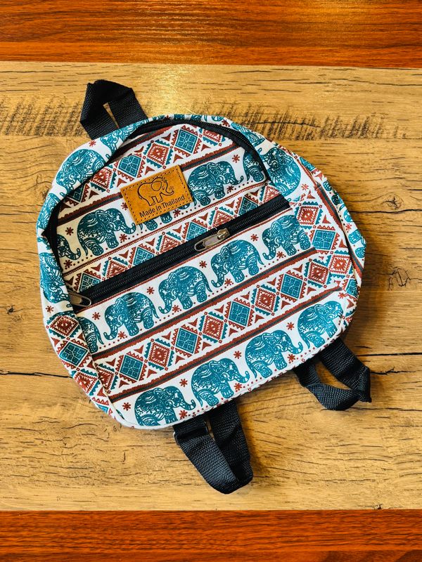 Thai Fabric Kids Backpack (Green&amp;Brown)