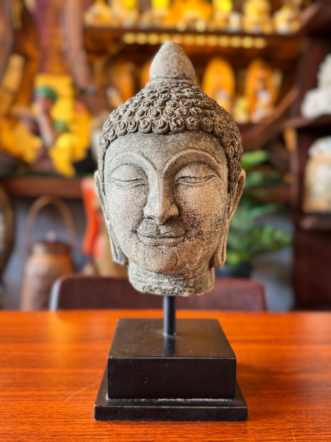 Handmade Sandstone Buddha Head Statue - B