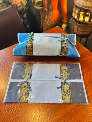 Thai Silk Tissue Box Cover - Dark Blue (A)