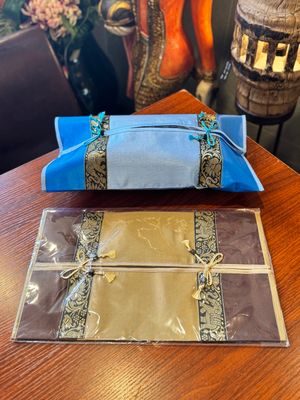 Thai Silk Tissue Box Cover - Brown&amp;Gold (A)