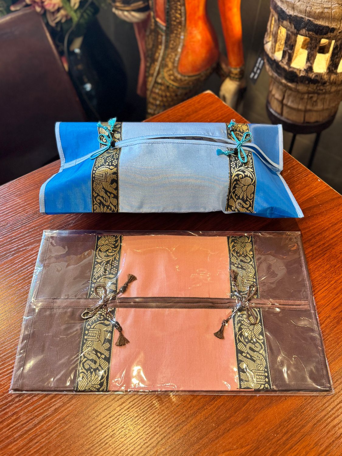 Thai Silk Tissue Box Cover - Old Rose (A)