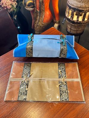Thai Silk Tissue Box Cover - Gold (A)