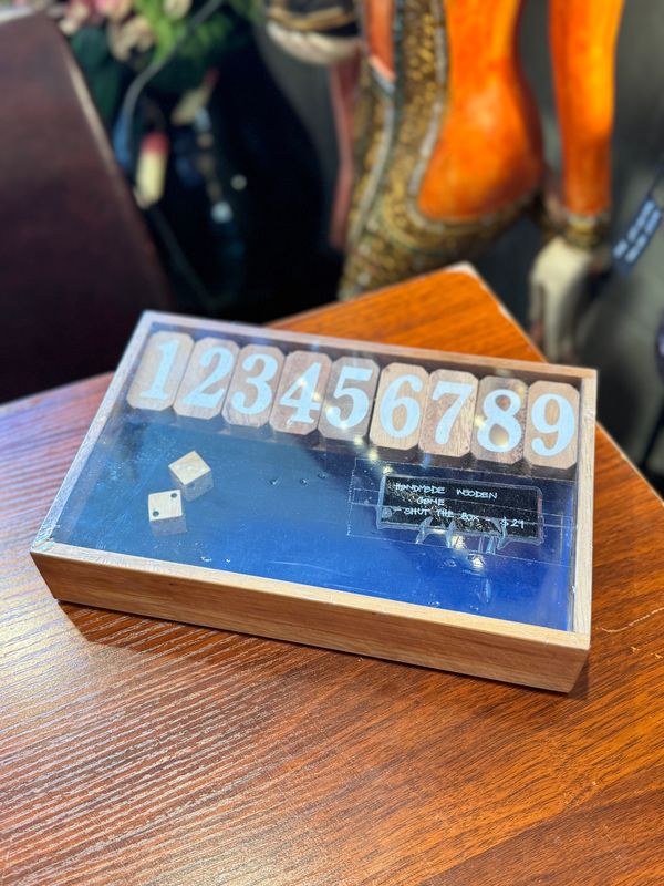 Shut The Box - Wooden Game - Blue