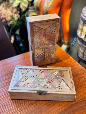 Wooden Triangular Domino Set