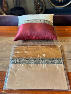 Thai Silk Cushion Cover - Gold&amp;Brown