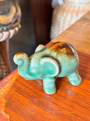 Ceramic Elephant - Green - 6.5cm