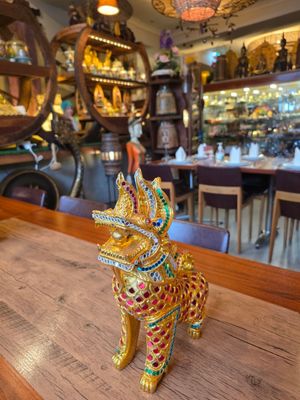 ​Handcrafted Thai Singha Guardian Statue - 32cm