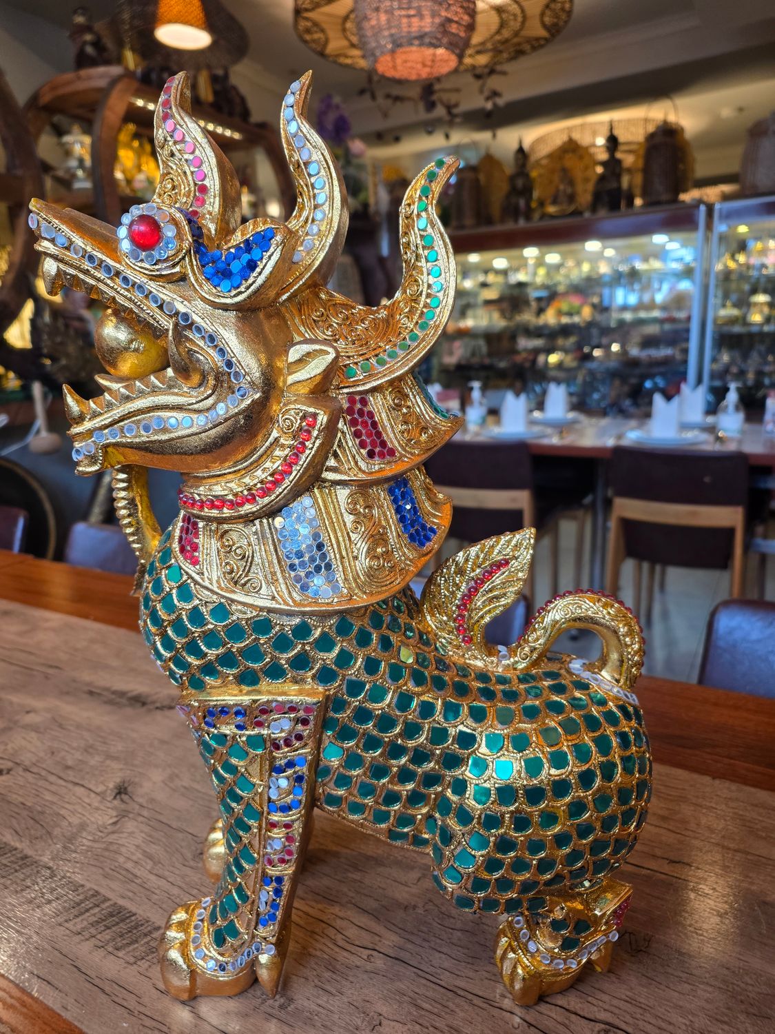 ​Handcrafted Thai Singha Guardian Statue - 50cm